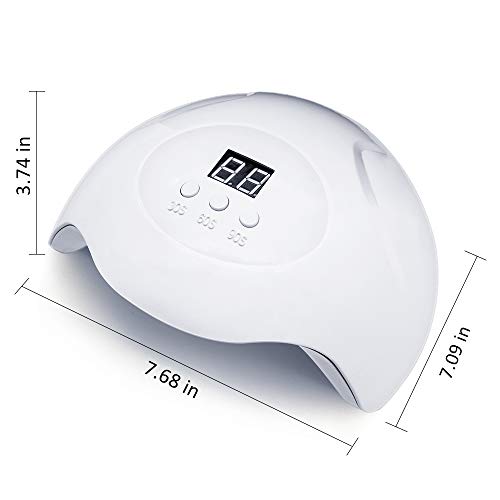 USB UV Led Nai Lamp,LKE Nail Art Equipment 36W Nail Dryer USB Curing Lamp for Gel Nails Toe Nails DIY Nail Art Accessories(Not include adapter)