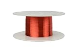 TEMCo 42 AWG Copper Magnet Wire - 2 oz 6105 ft 155øC Magnetic Coil Red