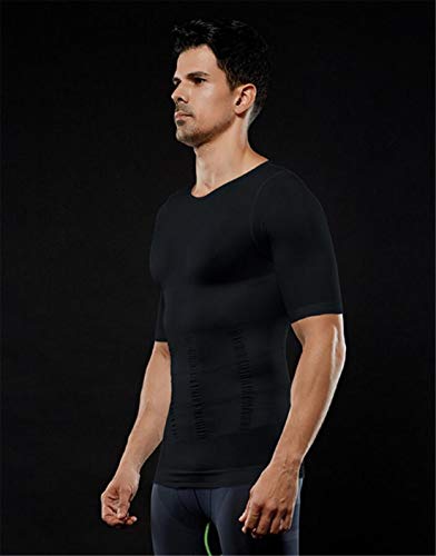 Tmrow Men Waist Trainer Corset Vest for Weight Loss Hot Neoprene Body Shaper Tank Top Sauna Suit Shirt No Zip Trimmer,Black,XL