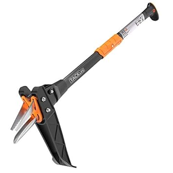 TACKLIFE Unkrautstecher, Unkrautentferner Länge 100cm, Innovatives automatisches Federvorrichtung, Drei-Kiefer, Krallen und P