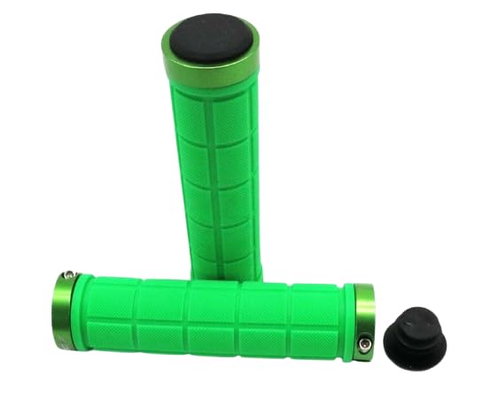 CarbonEnmy Handlebar Grip, Non-Slip Rubber with Aluminium Ring for Bicycle (Green) โ image 1