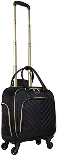 Kenneth Cole Reaction Women's Chelsea Collection 17" Chevron Quilted Softside 4-Wheel Spinner Underseater Carry-On Suitcase, Black 10 Kenneth Cole Reaction Women's Chelsea Collection 17" Chevron Quilted Softside 4-Wheel Spinner Underseater Carry-On Suitcase, Black