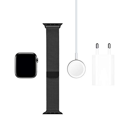 ایگرد | قیمت و خرید Apple Watch Series 5 (GPS + Cellular, 44 mm)  Edelstahlgehäuse Space Schwarz - Milanaise Armband Space Schwarz