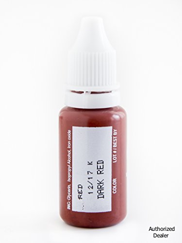 15ml MICROBLADING BioTouch DARK RED Cosmetic Pigment Color Tattoo Ink LARGE Bottle pigment professionally tested permanent makeup supplies Eyebrow Lip Eyeliner microblading supplies pigment