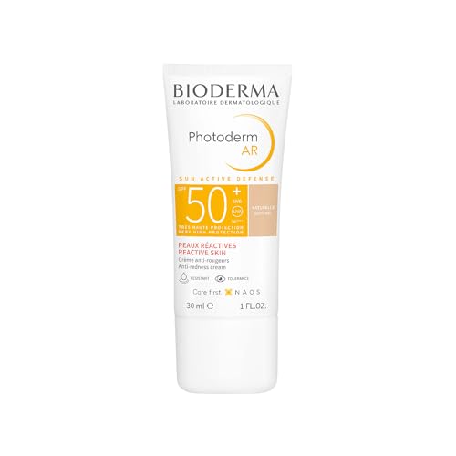 BIODERMA Photoderm AR LSF 50+ anti-Rötungen Sonnenschutz für das Gesicht bei Rosazea, bei empfindlicher, zu Rötungen neigender und reaktiver Haut, 30