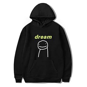 Unisex Dreamwastaken Dream Smile Merch Hoodie, Lange mouwen Katoen Casual Cartoon Hooded Kleding Oversized Sweatshirts…
