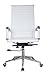 Classic Replica high back office chair WHITE Pleather - stabilizing swivel bar and knee tilt with tensioner knob. (Single High Back, White) CH2800. IMPROVED STURDY STRUCTURE FOR EXTRA LONG USE
