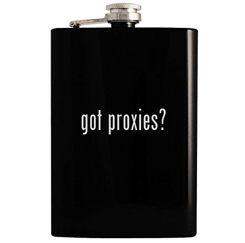 got proxies? - 8oz Hip Drinking Alcohol Flask, Black