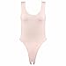 FEESHOW Women's Open Crotch Soft Smooth Bodysuit Leotard Top Teddy Lingerie Pink One size