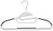 Popular Design Products 10 pc Premium Quality Easy-On Clothes Hangers - White with Purple Non-Slip Pads - Space Saving Thin Profile - for Shirts, Pants, Blouses, Scarves – Strong Enough for Coats