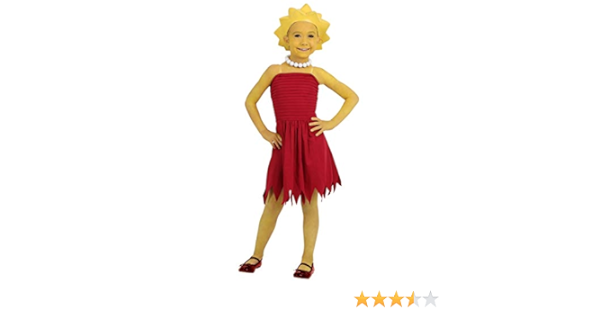 Amazon Com Child Lisa Simpson Costume X Large Clothing Shoes Jewelry