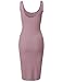 Awesome21 Women's Solid Soft Stretch Ribbed Sleeveless Slit Bodycon Midi Dress