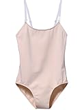 Mdnmd Girls' Camisole Leotard with Adjustable Clear Strap