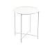 Finnhomy Small Round Side End Table, Sofa Table, Tray Side Table, Snack Table, Metal, Anti-Rusty, Outdoor and Indoor Use for Putting Small Things, White