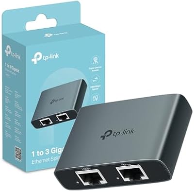 EH310 Sdoppiatore Ethernet Gigabit, Velocità Gigabit 1000 Mbps da 1 a 3, Compatibile con Cavi Ethernet di Cat 8/7/6/5e/5, Involucro in Leghe di Alluminio, Plug&Play