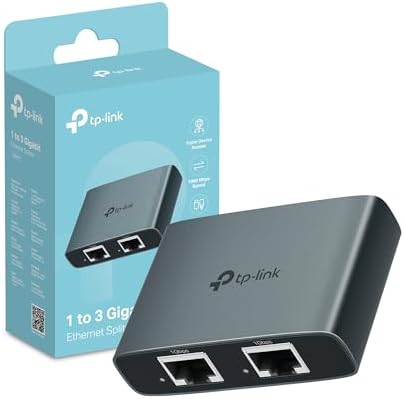 EH310 Sdoppiatore Ethernet Gigabit, Velocità Gigabit 1000 Mbps da 1 a 3, Compatibile con Cavi Ethernet di Cat 8/7/6/5e/5, Involucro in Leghe di Alluminio, Plug&Play