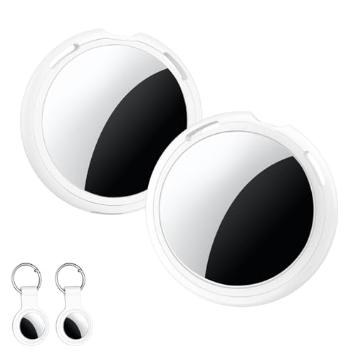 2 Pack Air Tracker Ta g Pair with Apple Find My(iOS Only) Bluetooth Smart Key Finder Item Locator Waterproof Finder for Pet Wallet Backpack Dog (White 2 Pack)