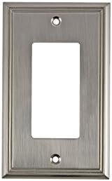 Rok Hardware Wall Plate Contemporary Decorative Rocker/GFCI Switch Plate (Brushed Nickel, 1 Gang)
