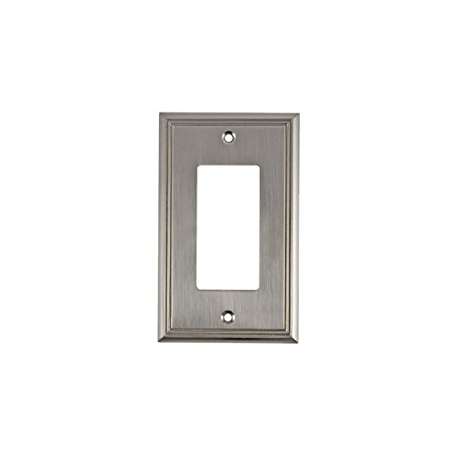 Rok Hardware Wall Plate Contemporary Decorative Rocker/GFCI Switch Plate (Brushed Nickel, 1 Gang)