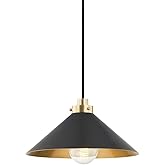 Hudson Valley Lighting MDS1401-AGB/DB Clivedon - 1 Light Pendant-6.5 Inches Tall and 12 Inches Wide, Finish Color: Aged Brass