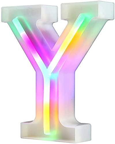 Light Up LED Lights, Neon Night Lights for Wall - Colorful Letters (Y) — image 1