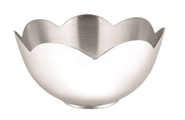 Photo 1 of PresenceHHH Stainless Steel Fruit Basket Lotus Food Containers Vegetable Storage Kitchenware Decorative Bowls for Contemporary Decor and Centerpieces (24cm - Silver)