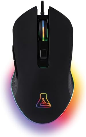 - Kult Helium Souris Gamer Filaire USB - Capteur Optique 800 à 6400 DPI, Rétroéclairage LED 7 Couleurs, 6 Boutons - Souris Gaming Confortable et Légère - Compatible PC PS4 Xbox One PS5