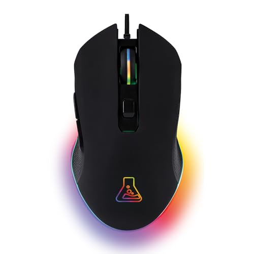 - Kult Helium Souris Gamer Filaire USB - Capteur Optique 800 à 6400 DPI, Rétroéclairage LED 7 Couleurs, 6 Boutons - Souris Gaming Confortable et Légère - Compatible PC PS4 Xbox One PS5