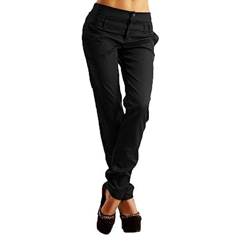 TIMEMEANS New Women Fashion Casual Pretty Pants Ladies High Waist Outdoor Home Daily Trousers Black