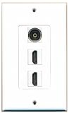 RiteAV - 1 Toslink Digital Audio Port and 2 HDMI Port Wall Plate Decorative
