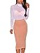 JomeDesign Women White Sheer Mesh Long Sleeve Mok Neck Jumpsuit Bodysuits M