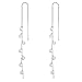 OwMell 925 Sterling Silver Tassel Drop Earrings Long CZ Droplet Dangle Threader Earrings for Women