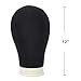 BHD BEAUTY Poly Block Professional Mannequin Head Set (Stand + T Pins + Wig Grip) for Make Display Style Dry Wig With Mount Hole Black 24''