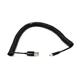 USB 2.0 Expansion Spring Coiled Cable 10 inch to 105 inch Standard Spiral Flexible Active Extension USB 2.0 Type A Male to Mini B Male Processors for Printers, Cameras, Mouse and Other USB Computers