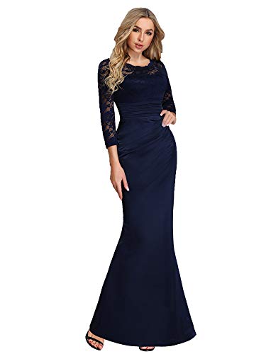 Ever-Pretty-Vestito-da-Cerimonia-Donna-Pizzo-Girocollo-Manica-Lunga-Sirena-Stile-Impero-07584