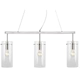 Effimero Pendant Lighting for Kitchen Island | Brushed Nickel Large 3 Pendant Light LL-P335-BN