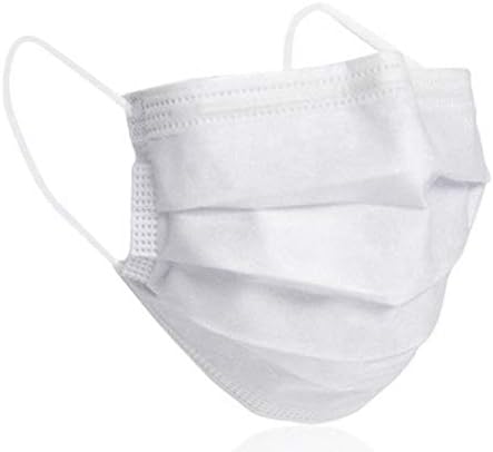 Disposable 3-Ply Ultralight Weight Face Mask Antiviral Medical Surgical Earloop Polyester Masks for Personal Health - Pack of 10 (White)