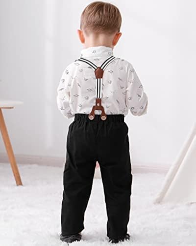 DISAUR Baby Boy Clothes Suits, Dinosaur Toddler Dress Shirt With