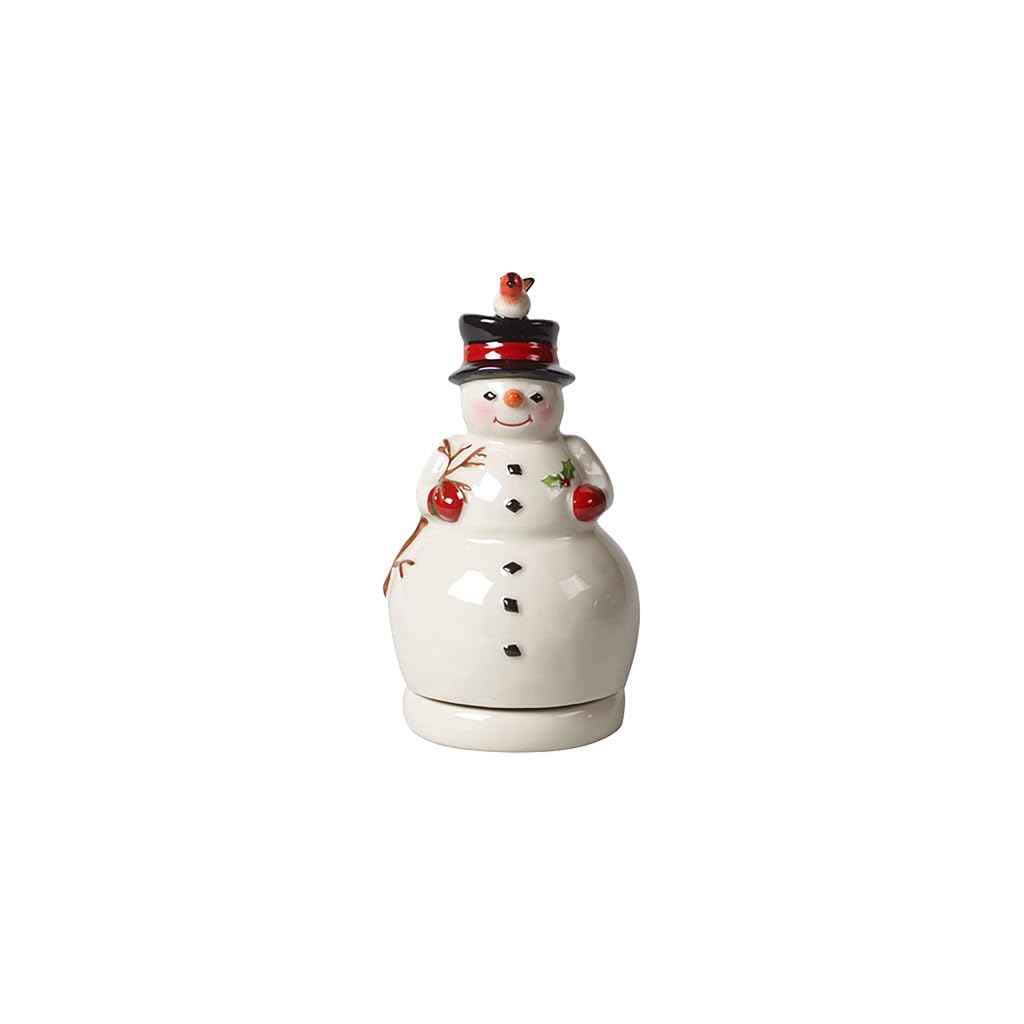 Villeroy & Boch Nostalgic Melody Snowman Rotating, White, 9 x 17 cm
