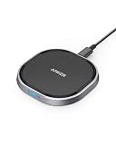Anker Wireless Charger with USB-C, 15W Metal Fast Wireless Charging Pad, Qi-Certified, 7.5W Fast Charge iPhone XS/XS Max/XR/X/8/8 Plus, 10W for Galaxy S9/S9+/S8/Note 9, PowerWave 15 Pad(No AC Adapter)