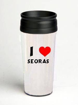 16 oz. Double Wall Insulated Tumbler with I Love Seoras - Paper Insert (first name/surname/nickname)