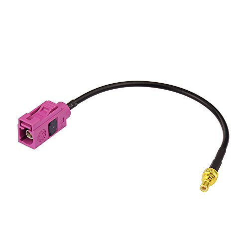 Eightwood Fakra H Pink Female Socket to SMB Plug Male RF Cable 15cm 6