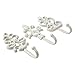 Shabby Chic Decorative Wall Hooks - Set of 3 - Cast Iron French Country Wall Decor - Farmhouse Hangers for Coats, Purses and More - Pure White