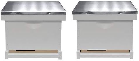 Complete Bee Hive Kit, Painted, Assembled, 10-Frame, Made in The USA (2-(Pack))