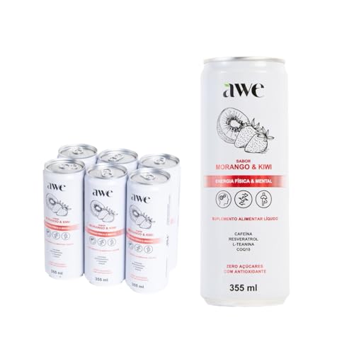 AWE Morango e Kiwi - Pack com 6 unidades - Lata 355 ml