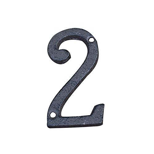 3 Inch Innovative DIY Wrought Iron House Number,Vintage Nail on Die Cast Address Letters Metal Letters Cast Iron Address Alphabet Decor House Sign DIY Cafe Wall Decor Matching Screws Included (2)