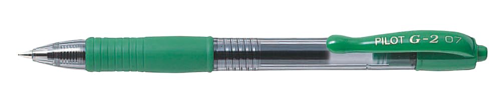 Pilot G207 Retractable Gel Rollerball 0.7 mm Tip (Box of 12) - Green