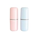 2pcs Travel Toothbrush Cup Toothpaste Container/Case, 2 gargle cups, Wheat Stalk Eco-friendly Multifunction washable Storage Cup for Business trip, Travel and Outdoors. (2pcs)