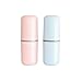 2pcs Travel Toothbrush Cup Toothpaste Container/Case, 2 gargle cups, Wheat Stalk Eco-friendly Multifunction washable Storage Cup for Business trip, Travel and Outdoors. (2pcs)