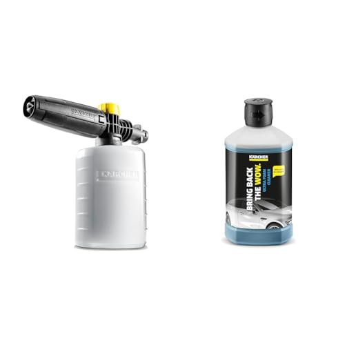 Kärcher 26431470 FJ6 Foam Jet Nozzle with 0.6 L Capacity Foamer for Pressure Washer Accessory withKärcher 1 L Ultra Foam Cleaner, Pressure Washer Detergent